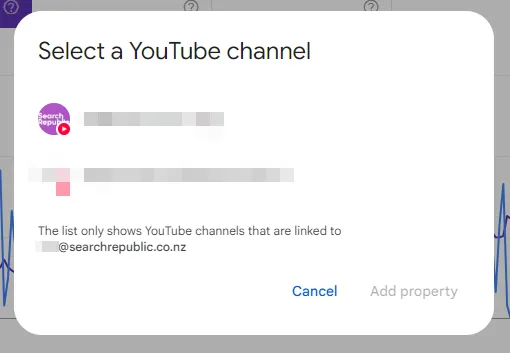 Choosing which channel to connect when adding a platform property